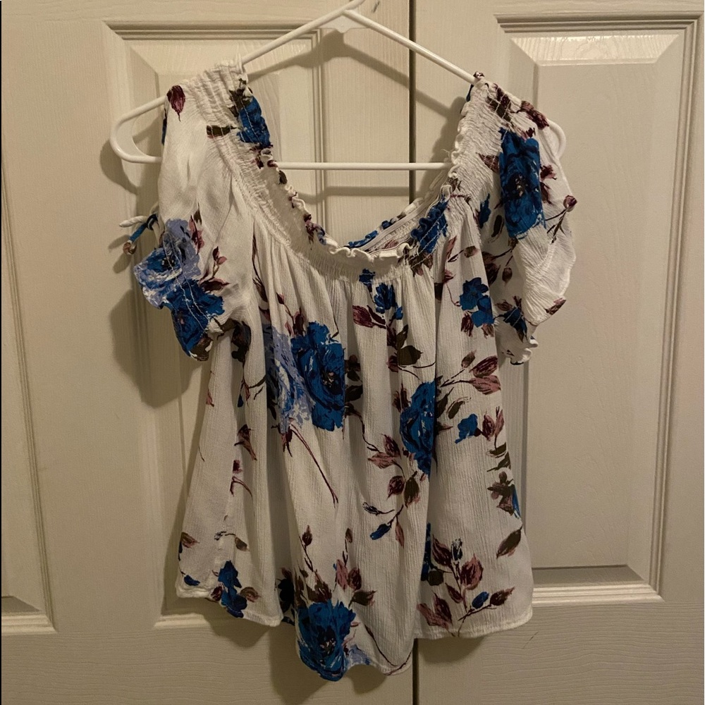 Off the Shoulder Floral Blouse